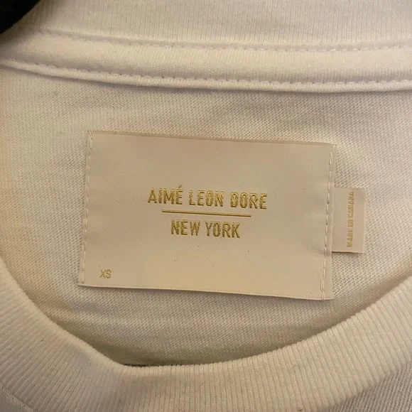 Aime Leon Dore Aimé White Logo Short Sleeve T Shirt  XS - Picture 2 of 3